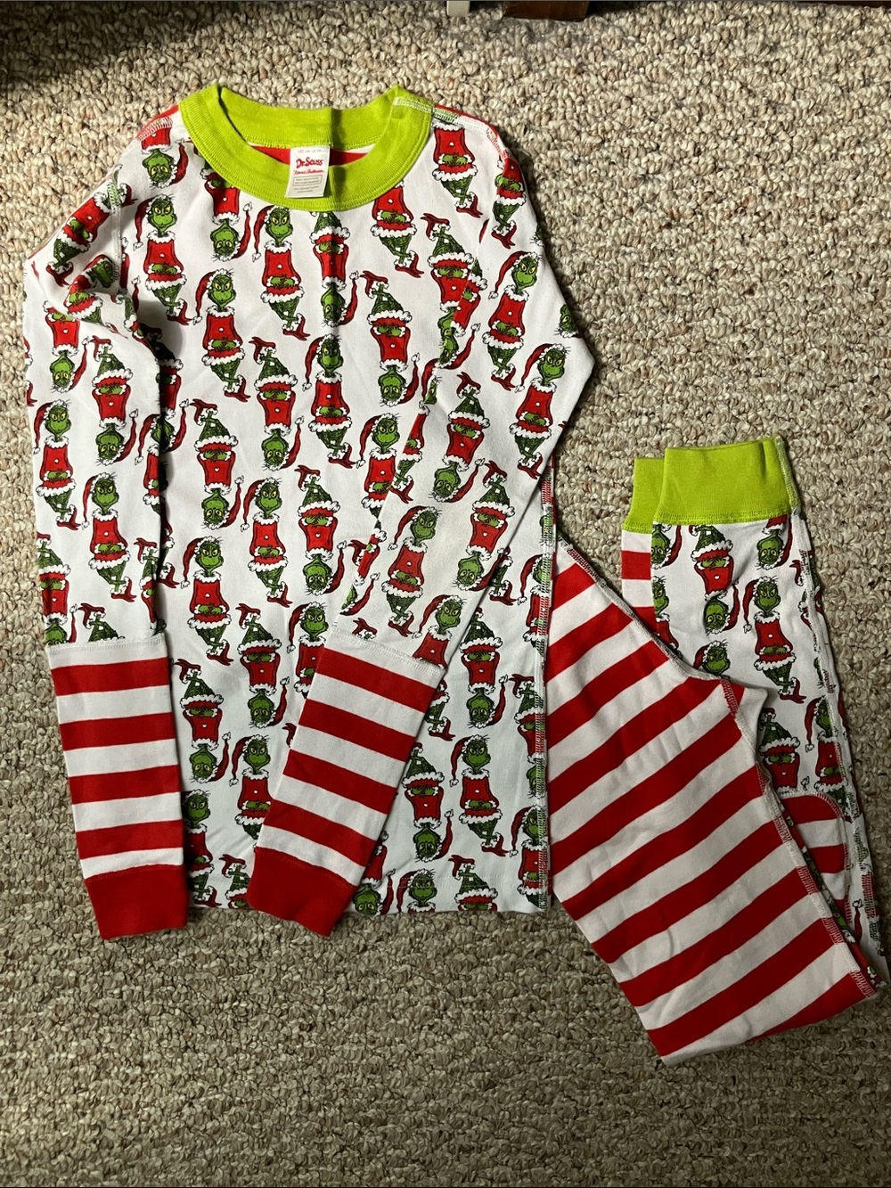 Hanna Andersson Grinch Red/White/Green Grinch Holiday Pajama Set